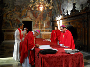 ラテラノ教会香部屋での司教たち